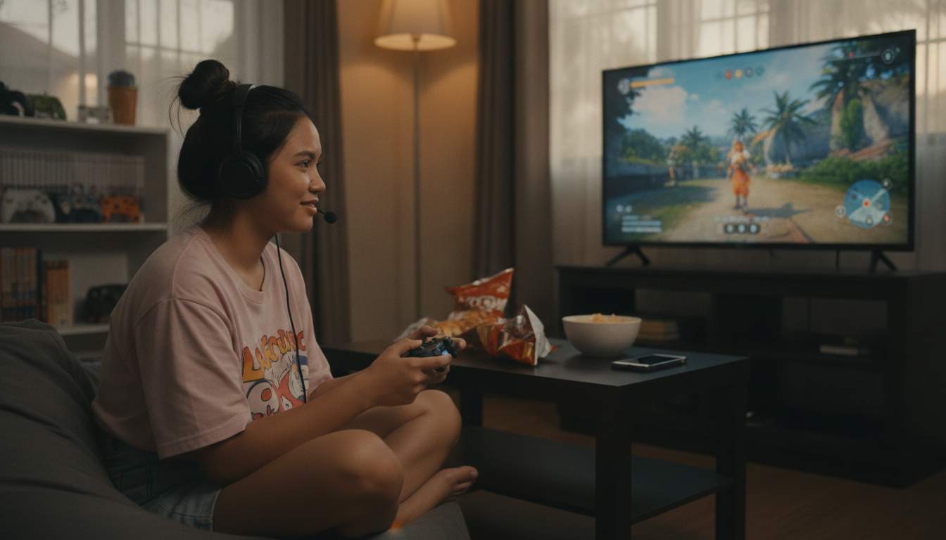 Gaming Enthusiast A woman from the Philippines enjoying gaming
