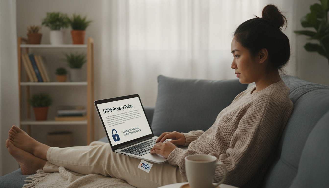 D9D9 Privacy Commitment Filipino woman reading privacy policy
